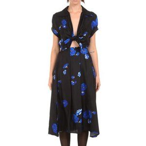 Lindsey Thornburg Clark Dress - Black/Blue Floral
